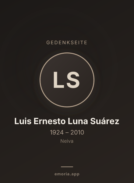 Gedenkportrait von Luis Ernesto Luna Suárez