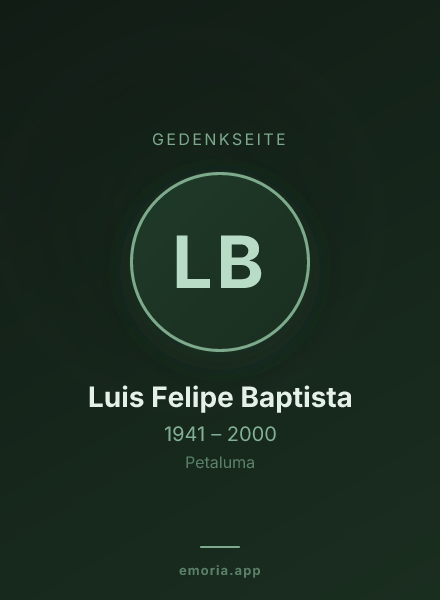 Gedenkportrait von Luis Felipe Baptista