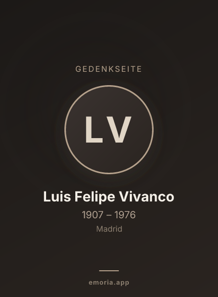 Gedenkportrait von Luis Felipe Vivanco