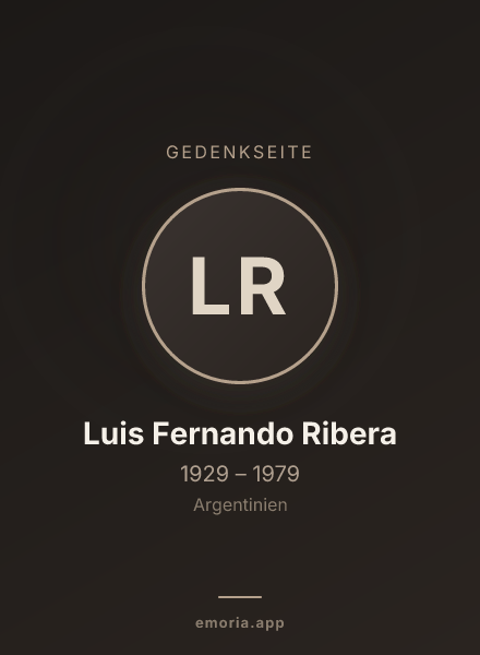 Gedenkportrait von Luis Fernando Ribera