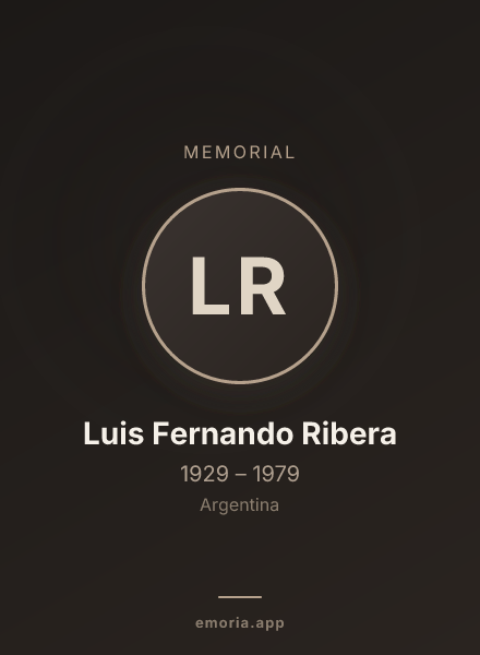 Memorial portrait of Luis Fernando Ribera
