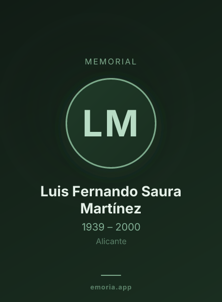 Memorial portrait of Luis Fernando Saura Martínez
