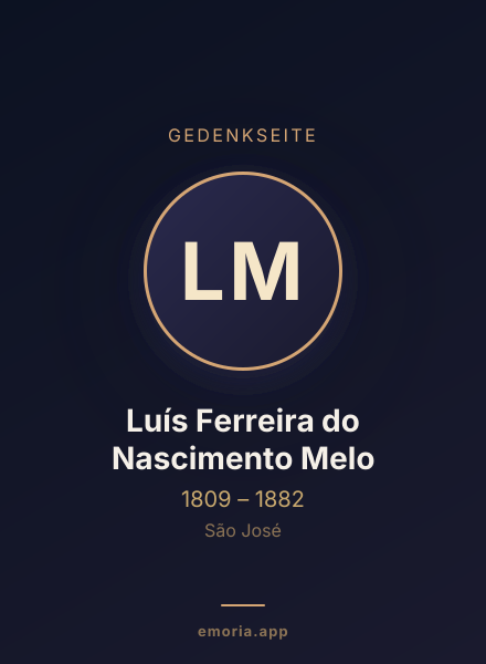 Gedenkportrait von Luís Ferreira do Nascimento Melo