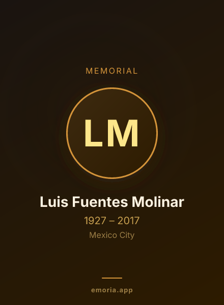 Memorial portrait of Luis Fuentes Molinar