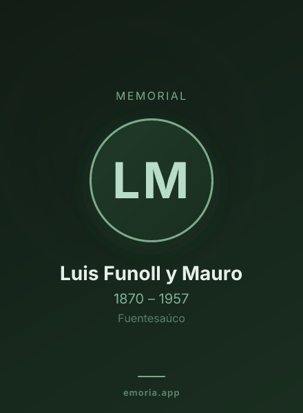 Memorial portrait of Luis Funoll y Mauro