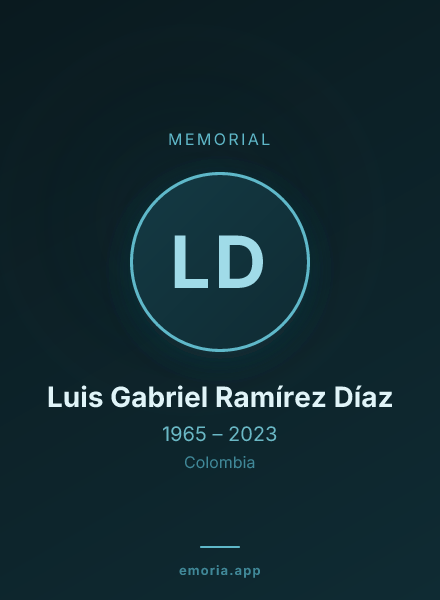 Memorial portrait of Luis Gabriel Ramírez Díaz