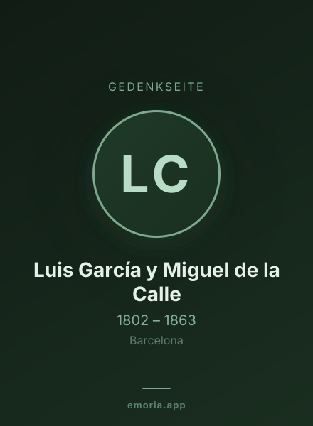 Gedenkportrait von Luis García y Miguel de la Calle