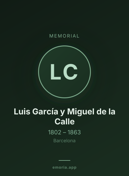 Memorial portrait of Luis García y Miguel de la Calle