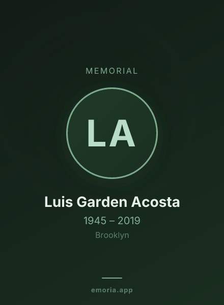 Memorial portrait of Luis Garden Acosta