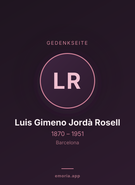 Gedenkportrait von Luis Gimeno Jordà Rosell