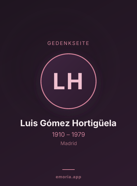 Gedenkportrait von Luis Gómez Hortigüela