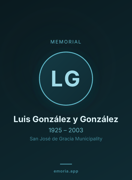 Memorial portrait of Luis González y González
