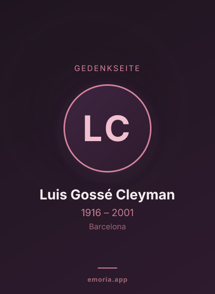 Gedenkportrait von Luis Gossé Cleyman