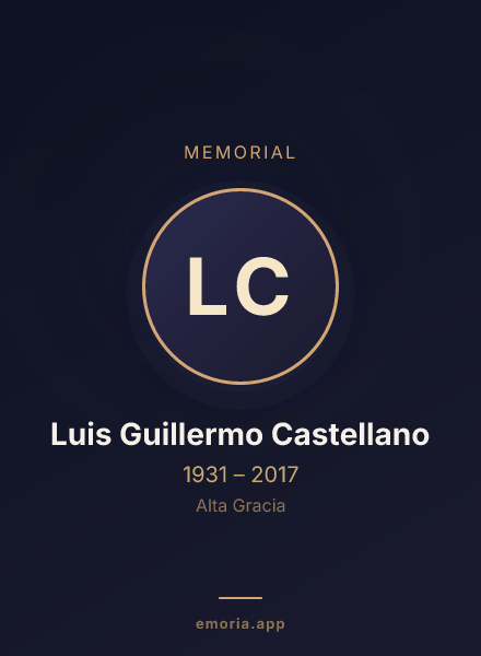 Memorial portrait of Luis Guillermo Castellano