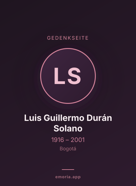 Gedenkportrait von Luis Guillermo Durán Solano