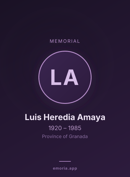 Memorial portrait of Luis Heredia Amaya