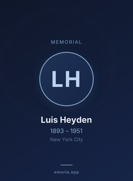Memorial portrait of Luis Heyden