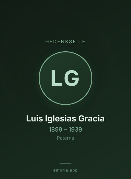 Gedenkportrait von Luis Iglesias Gracia