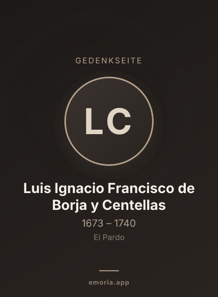 Gedenkportrait von Luis Ignacio Francisco de Borja y Centellas