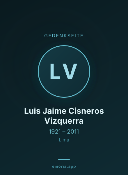 Gedenkportrait von Luis Jaime Cisneros Vizquerra