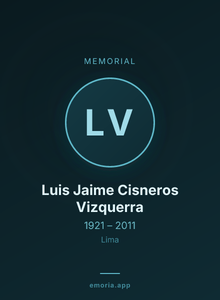 Memorial portrait of Luis Jaime Cisneros Vizquerra