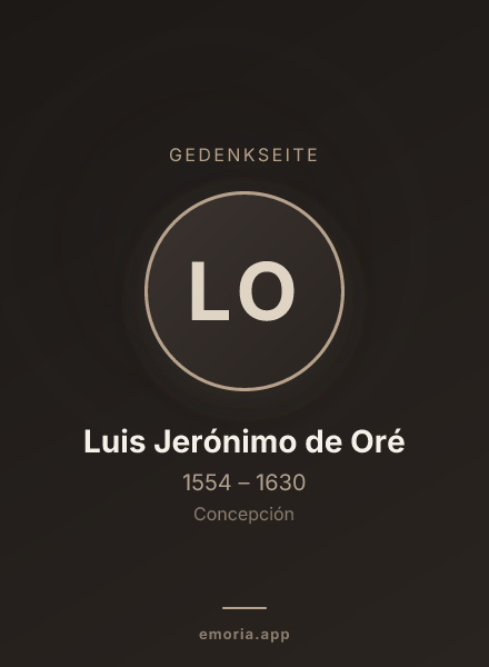 Gedenkportrait von Luis Jerónimo de Oré