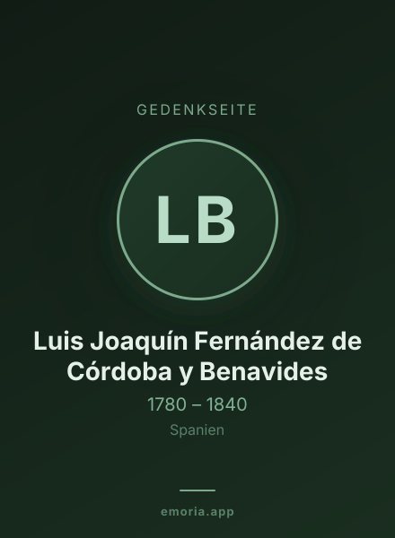Gedenkportrait von Luis Joaquín Fernández de Córdoba y Benavides
