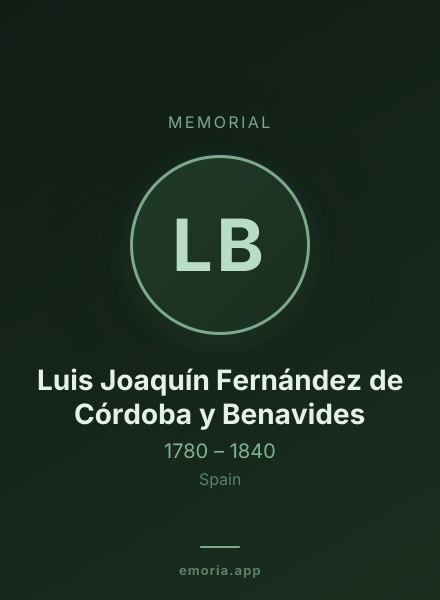 Memorial portrait of Luis Joaquín Fernández de Córdoba y Benavides