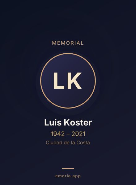 Memorial portrait of Luis Koster