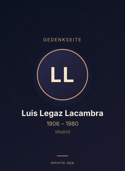 Gedenkportrait von Luis Legaz Lacambra