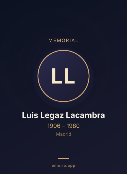 Memorial portrait of Luis Legaz Lacambra