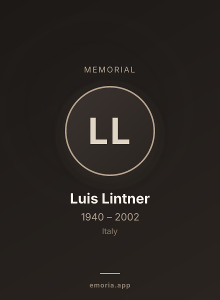 Memorial portrait of Luis Lintner