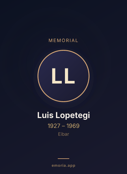 Memorial portrait of Luis Lopetegi