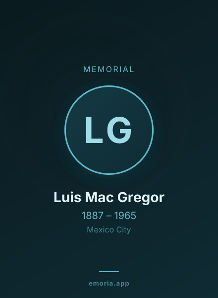 Memorial portrait of Luis Mac Gregor