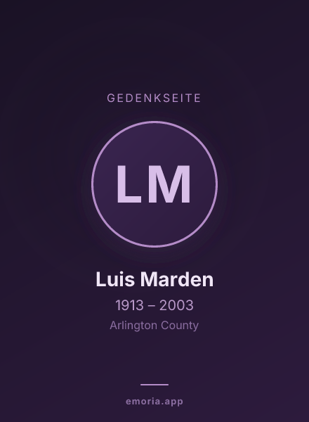 Gedenkportrait von Luis Marden