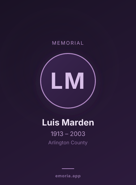 Memorial portrait of Luis Marden