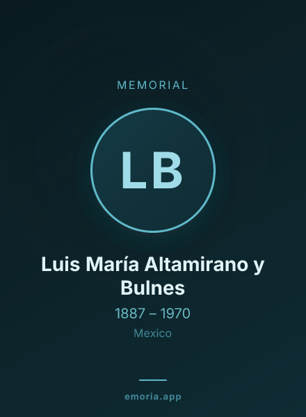 Memorial portrait of Luis María Altamirano y Bulnes