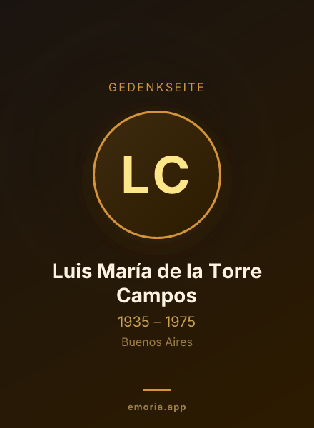 Gedenkportrait von Luis María de la Torre Campos