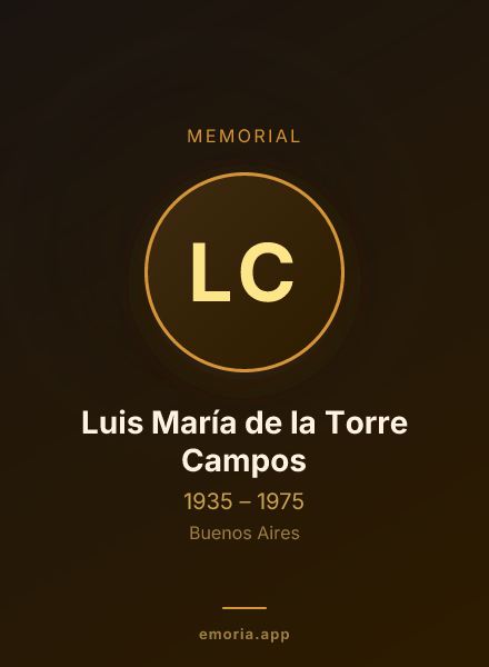 Memorial portrait of Luis María de la Torre Campos