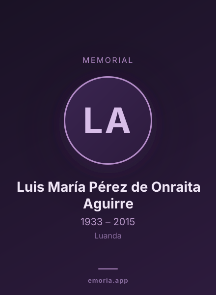 Memorial portrait of Luis María Pérez de Onraita Aguirre