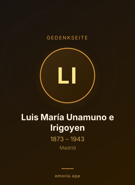 Gedenkportrait von Luis María Unamuno e Irigoyen