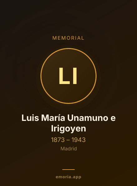Memorial portrait of Luis María Unamuno e Irigoyen
