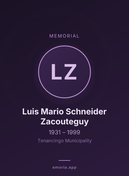 Memorial portrait of Luis Mario Schneider Zacouteguy