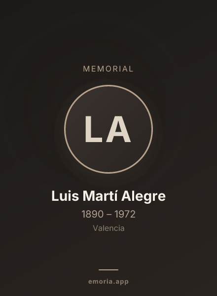 Memorial portrait of Luis Martí Alegre