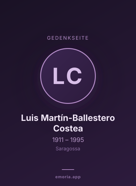 Gedenkportrait von Luis Martín-Ballestero Costea