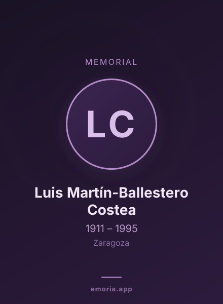 Memorial portrait of Luis Martín-Ballestero Costea