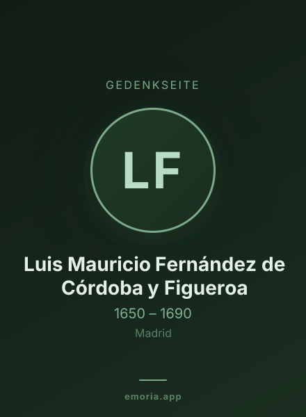 Gedenkportrait von Luis Mauricio Fernández de Córdoba y Figueroa