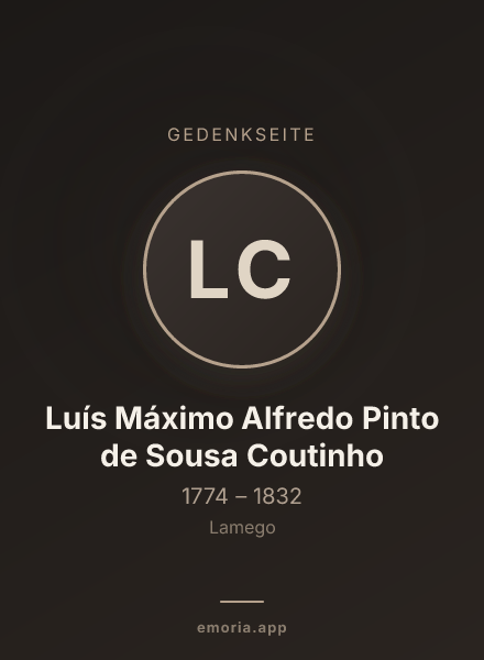 Gedenkportrait von Luís Máximo Alfredo Pinto de Sousa Coutinho