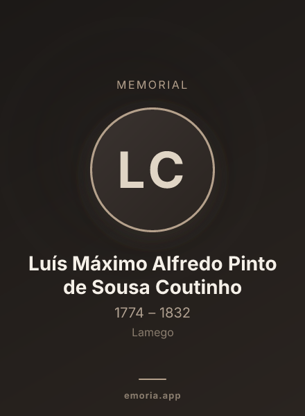 Memorial portrait of Luís Máximo Alfredo Pinto de Sousa Coutinho