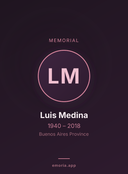 Memorial portrait of Luis Medina